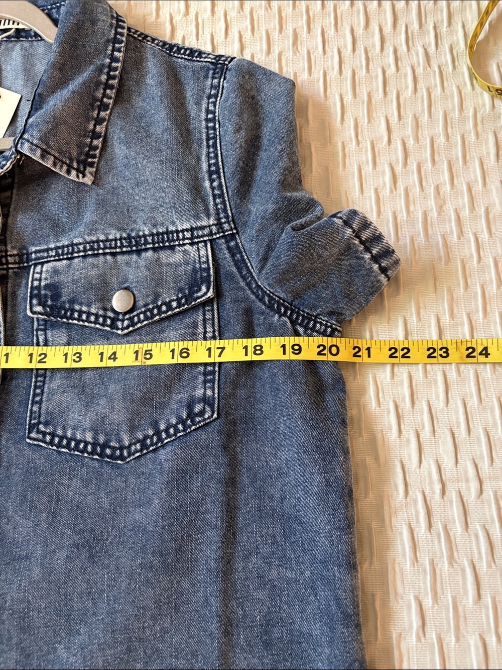 Denim Button-Front SS Dress - Med - Picture 5 of 8